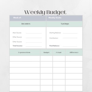 Budget Planner Printable | Bi-weekly Budget | Monthly Budget | Weekly ...