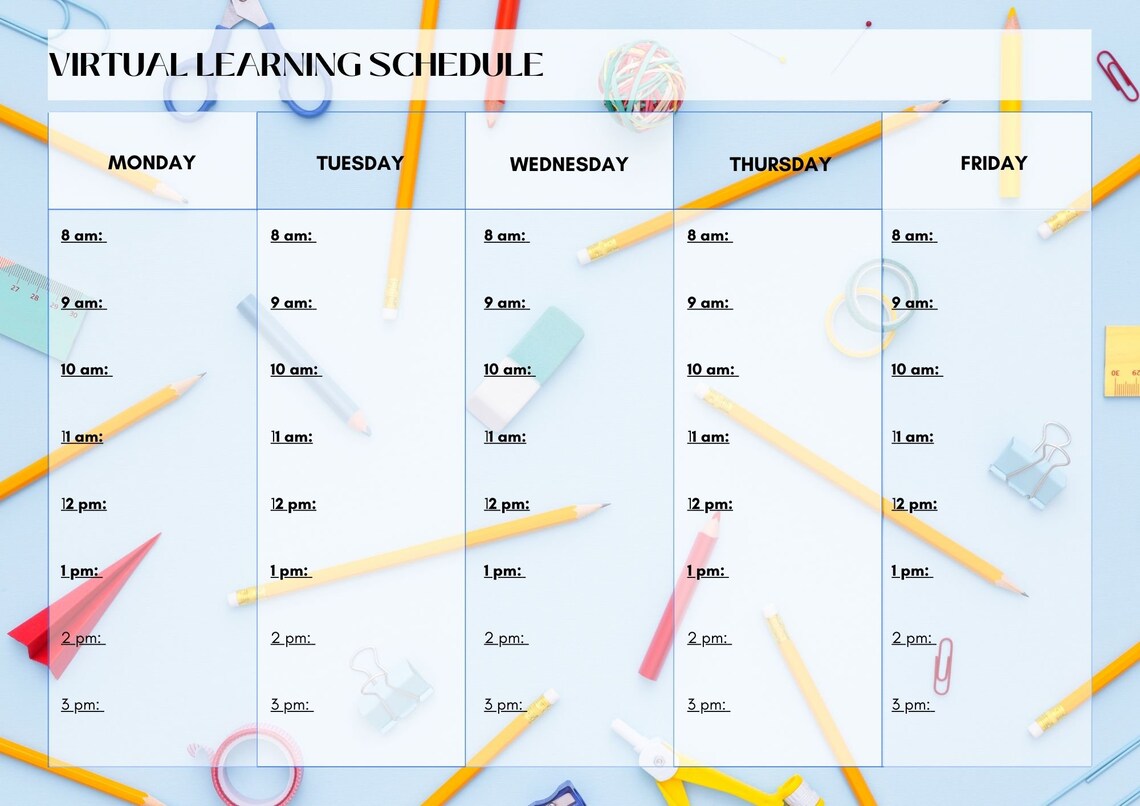 Printable Editable Daily Schedule | Homeschool Daily Routine| Distance ...