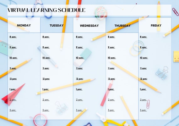 Printable Editable Daily Schedule Homeschool Daily Routine | Etsy