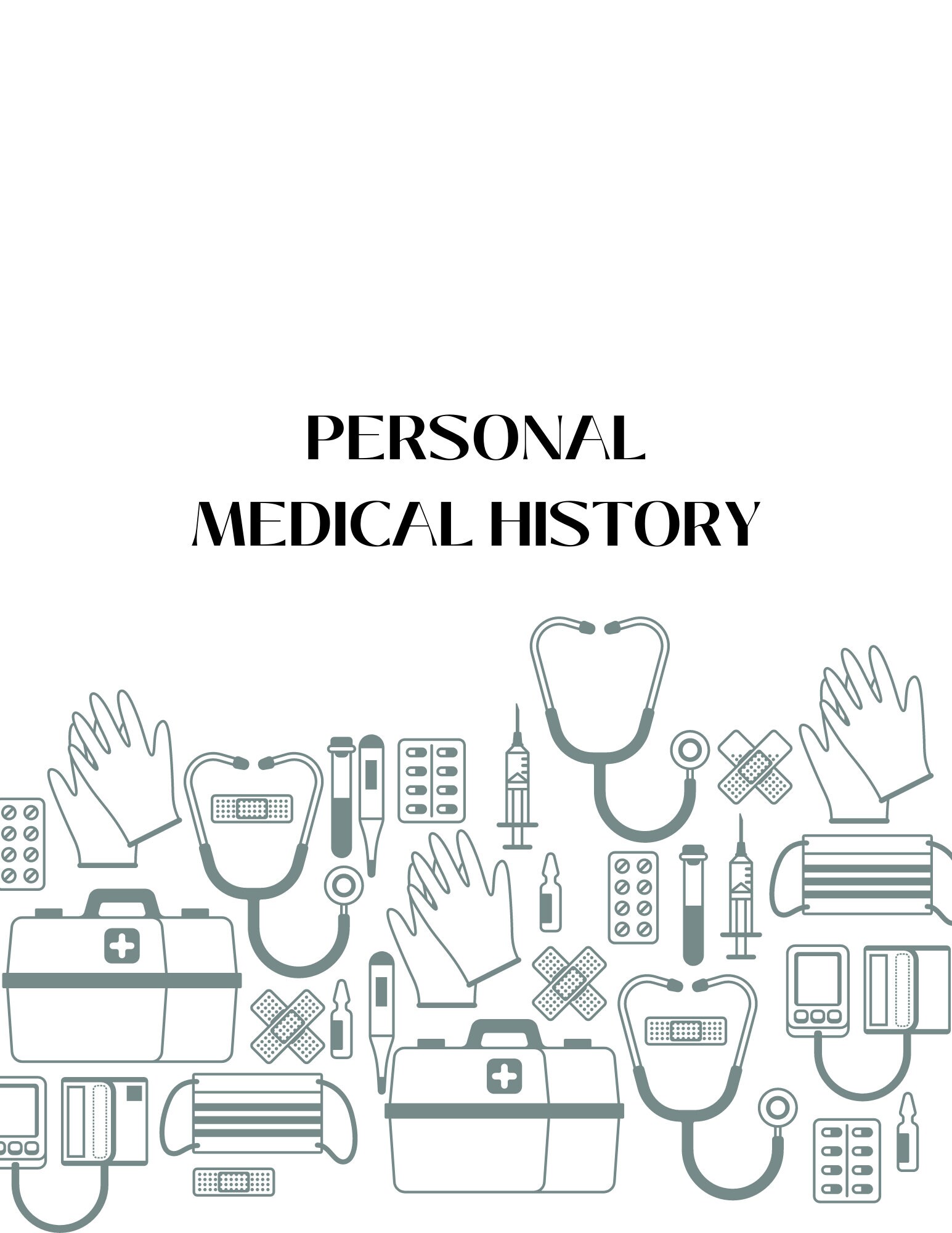 Printable Medical History | Medical Information | Family History Chart ...