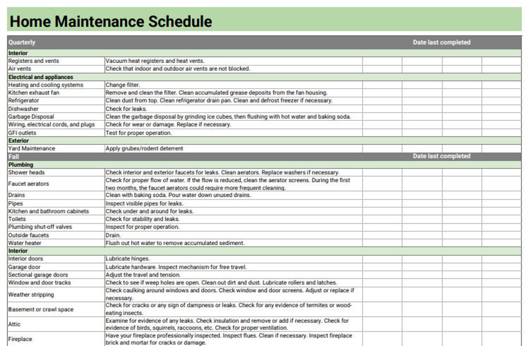 home-maintenance-checklist-printable-editable-excel-file-etsy