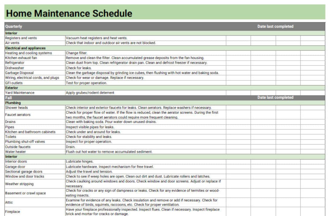 Home Maintenance Checklist Printable Editable Excel File Instant home-maintenance-checklist-printable-editable-excel-file-instant
