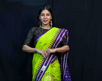 Handloom Sambalpuri Ikat Silk Saree | Neon Violet Dolabedi
