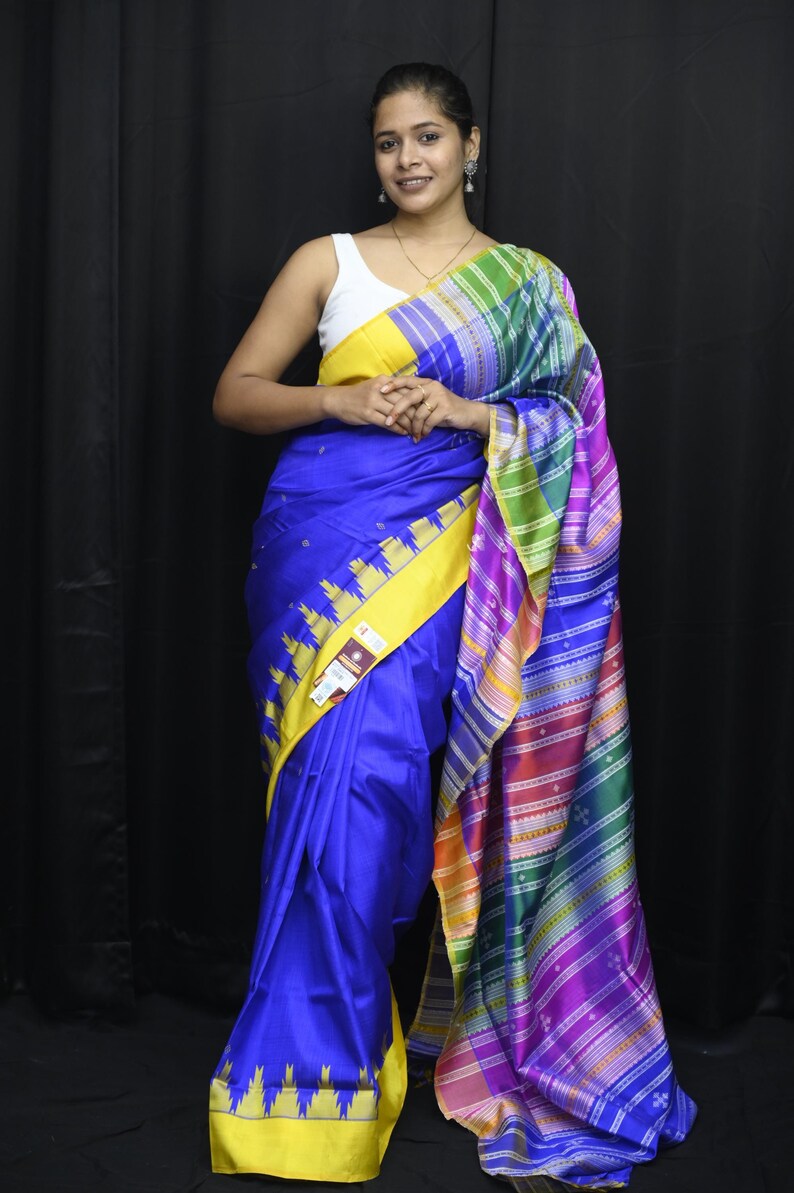Wonderful Yellow Par Anchal Dupien Silk Saree