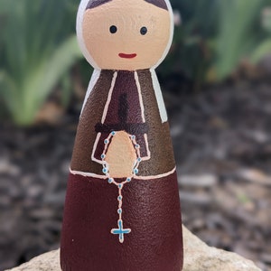 St. Bernadette wooden peg doll, Catholic gift, Catholic toy, baptism gift, first communion gift, confirmation gift