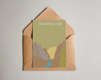 PRINTABLE DIGITAL DOWNLOAD: Zion National Park postcard, digital download postcard