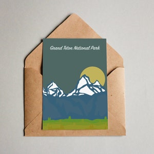 DOWNLOAD DIGITALE STAMPABILE: cartolina del Parco Nazionale del Grand Teton, cartolina da scaricare digitale