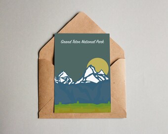 PRINTABLE DIGITAL DOWNLOAD: Grand Teton National Park postcard, digital download postcard