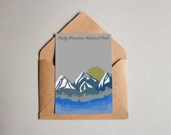 PRINTABLE DIGITAL DOWNLOAD: Rocky Mountain National Park postcard, digital download postcard
