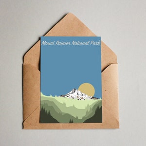 TÉLÉCHARGEMENT NUMÉRIQUE IMPRIMABLE: Carte postale du parc national du Mont Rainier, carte postale à télécharger numérique