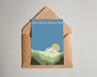 PRINTABLE DIGITAL DOWNLOAD: Mount Rainier National Park postcard, digital download postcard