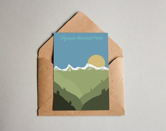 PRINTABLE DIGITAL DOWNLOAD: Olympic National Park postcard, digital download postcard