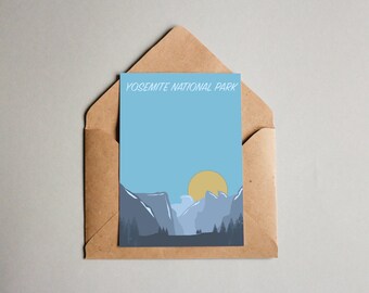 PRINTABLE DIGITAL DOWNLOAD: Yosemite National Park postcard, digital download postcard