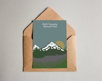 PRINTABLE DIGITAL DOWNLOAD: North Cascades National Park postcard, digital download postcard