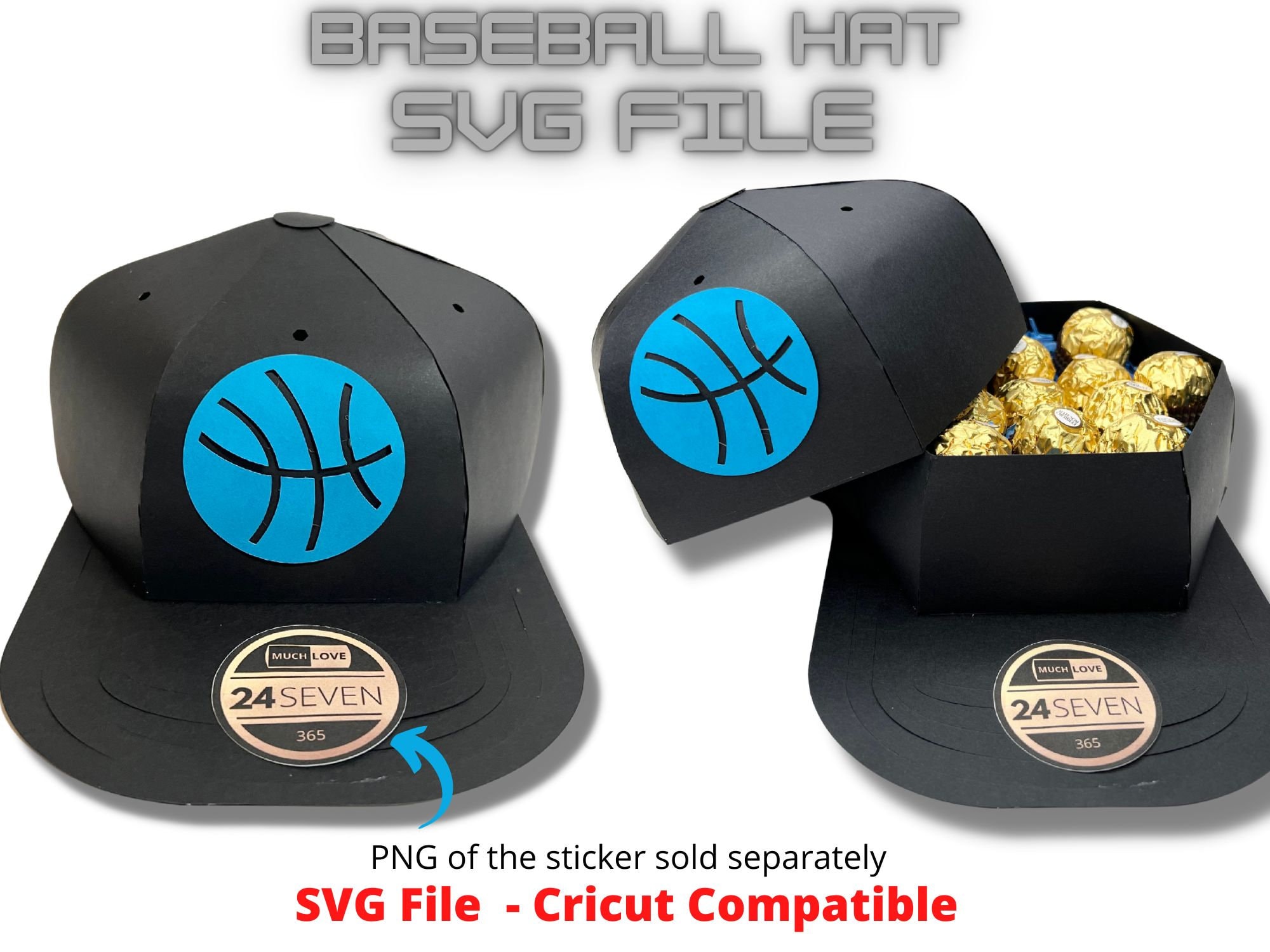 Baseball Cap SVG Baseball Hat SVG Treat Box SVG Baseball Cap Digital