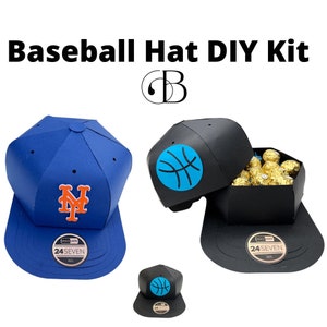 DIY Baseball Hats Treat Box Kit | Large Baseball Hats | diy kit | Unassembled Hats | Any Sport Hat | Large Baseball Hat Treat Box