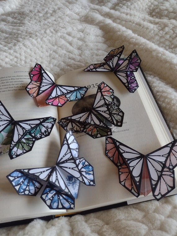 Carta Origami Butterfly Corner Bookmark Scegli il tuo design Etsy Italia