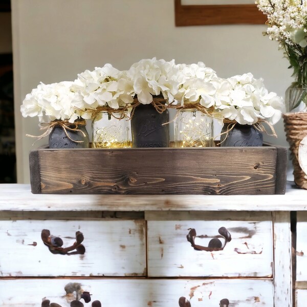 Mason Jar Box Centerpiece Etsy