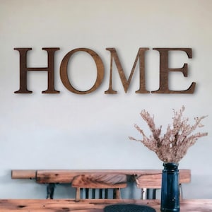 Rustic Wooden Home Wall Letter Cut Outs, Large Wall Letter Decor, Country Farmhouse Signs, Living Room Above Couch Sign, Boho Wood Wall Art