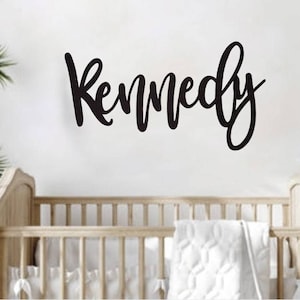 Cursive Baby Name Sign, Nursery Name Sign, Boy Girl Above Crib Sign, Custom Family Name Sign, Wood Script Wall Name, Cursive Laser Cut Names