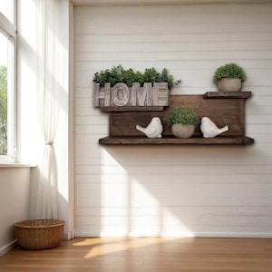 Rustic Solid Wood 3 Tier Display Shelf, Modern Farmhouse Floating Wall Shelf, Farmhouse Home & Wall Decor, Wood Bathroom Storage Decor Shelf