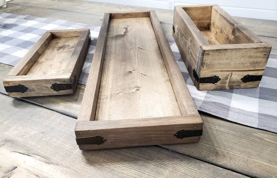 Rustic Wooden Decorative Box, Wood Planter Box, Dining Table Centerpiece, Wedding Table Centerpiece, Farmhouse Table Decor, Wood Candle Tray