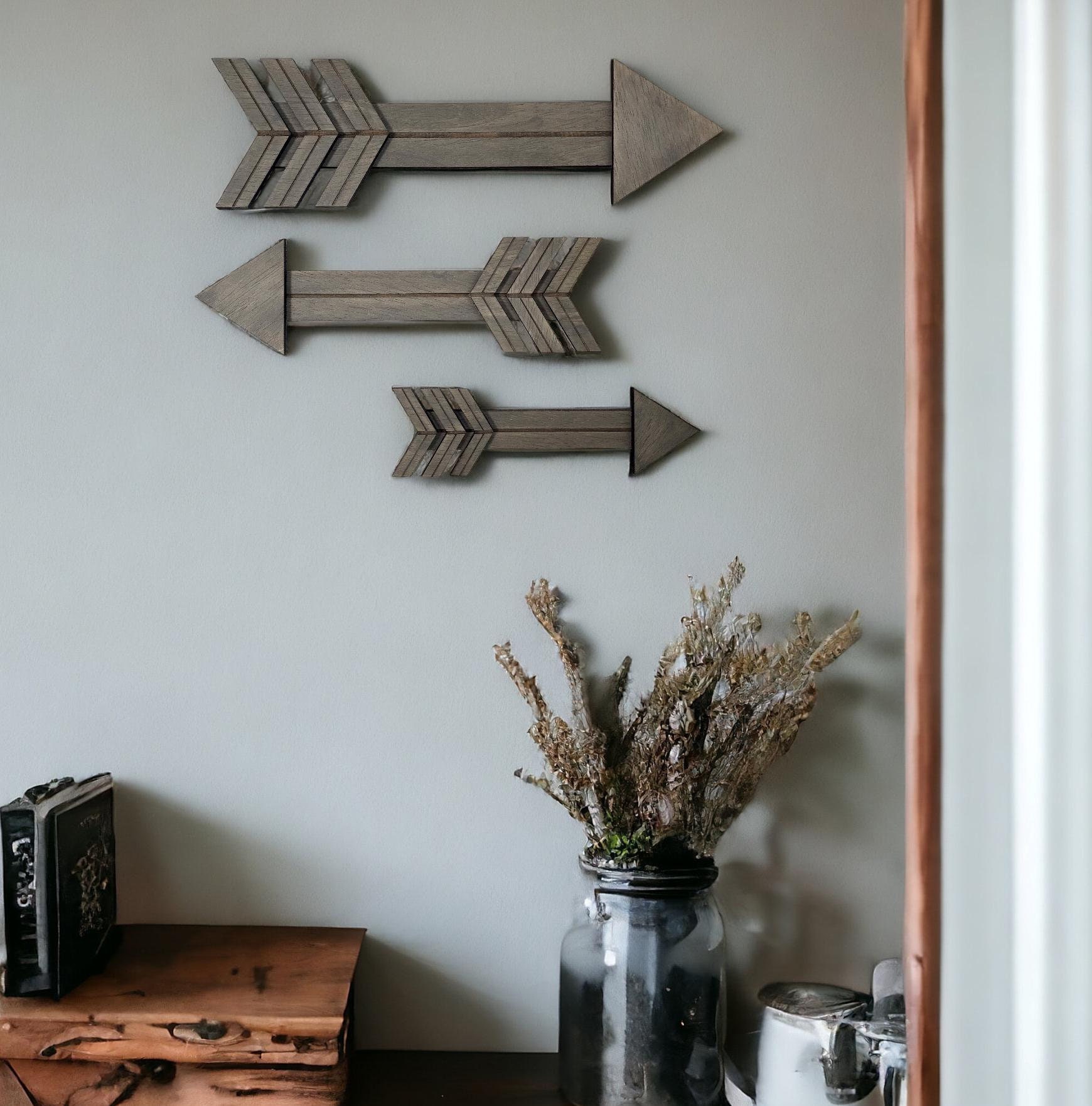 Wooden Arrow Sign Set, Vintage Arrows, Wood Arrow Wall Art, Rustic
