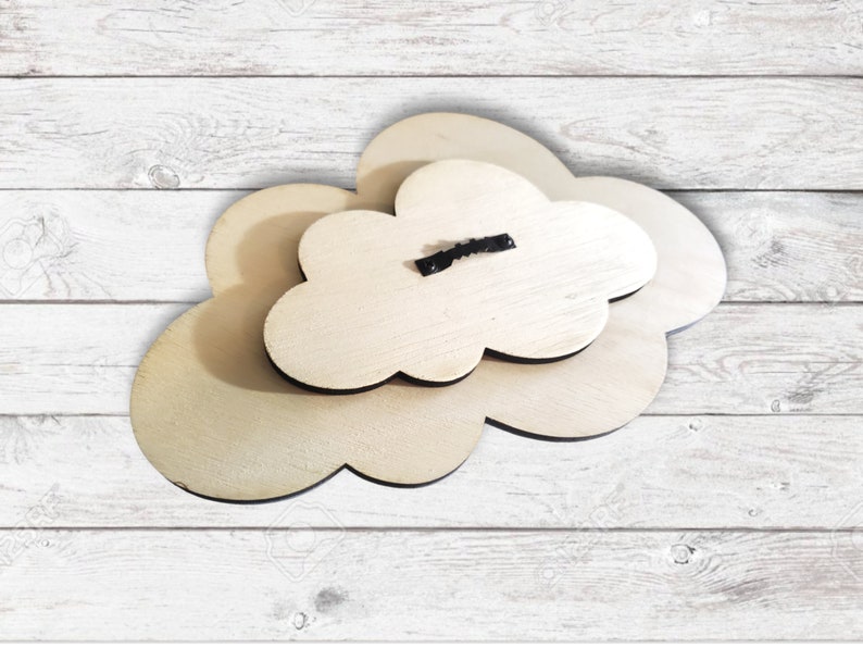 Baby Nursery Clouds, Wooden Cloud Sign Set, Nursery Cloud Signs, Modern Baby Room Wall Decor, Wall Clouds, Nursery Wall Art, Nursery Accents image 7