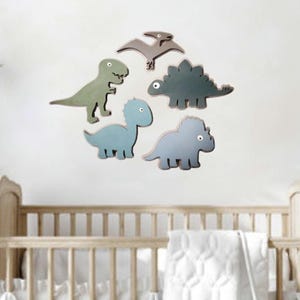 Wooden Dinosaur Sign Set, Prehistoric Animal, Wood Wall Art, Kids Dinosaur Decor, Boho/Modern, Boys Room & Nursery Decor, Baby Shower Gift