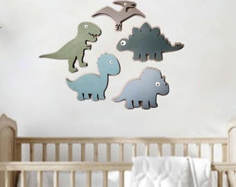 Wooden Dinosaur Sign Set, Prehistoric Animal, Wood Wall Art, Kids Dinosaur Decor, Boho/Modern, Boys Room & Nursery Decor, Baby Shower Gift