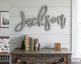Cursive Laser Cut Names, Cursive Baby Name Sign, Wood Script Wall Name, Nursery Name Sign, Boy Girl Above Crib Sign, Custom Script Name Sign