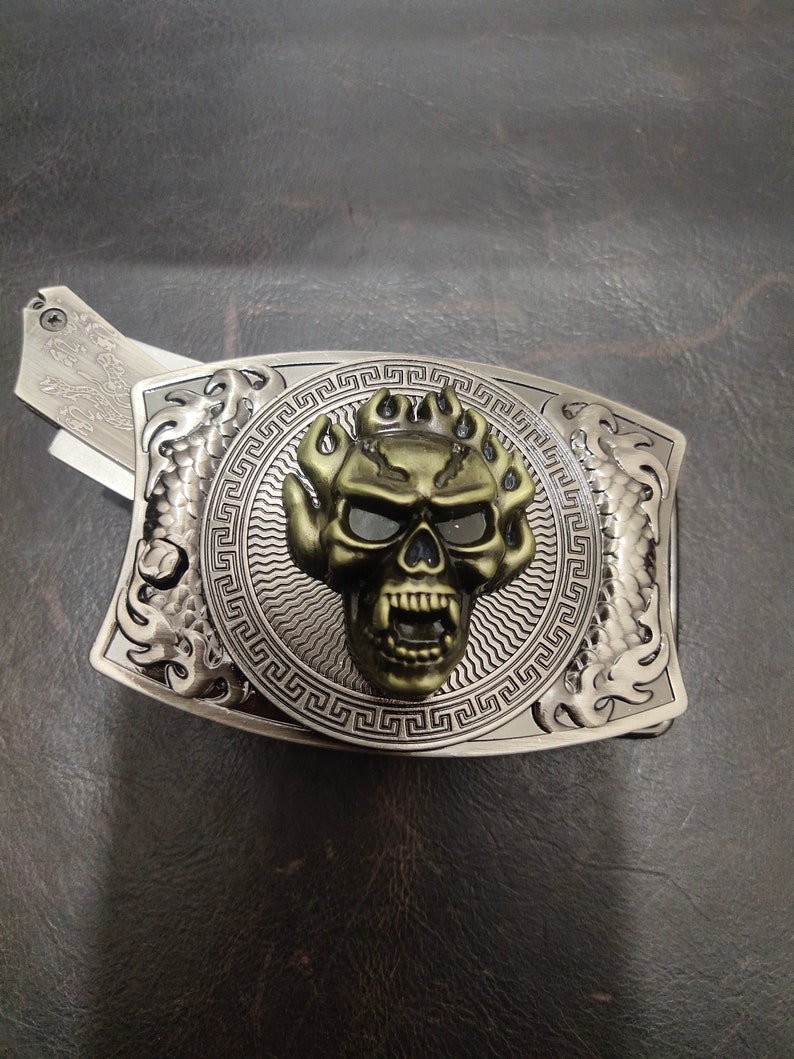 Gold Upgrade Blade Belt Buckle Creative Multifunction Belt Etsy