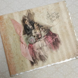 Carte de Saint-Valentin vintage 1937, chère femme, éphémères, carte de voeux pour femme, poinçon vintage, cadeau de journalisation.