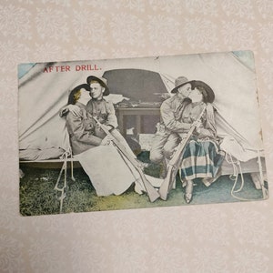 1919, Antique WWI Postcards, Soldier Lovers, Military Ephemera, Military Collection Gift.