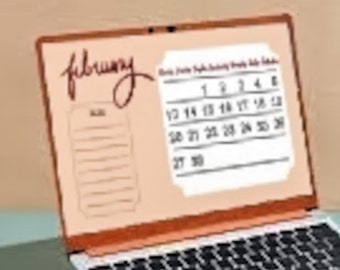 February Laptop Calendar Wallpaper
