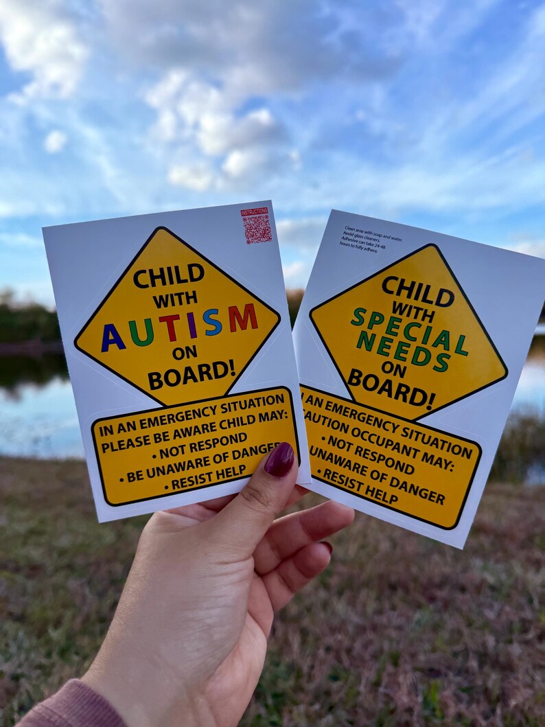 Autism / Special Needs Car Decal – Emergency Awareness Safety Sticker ...