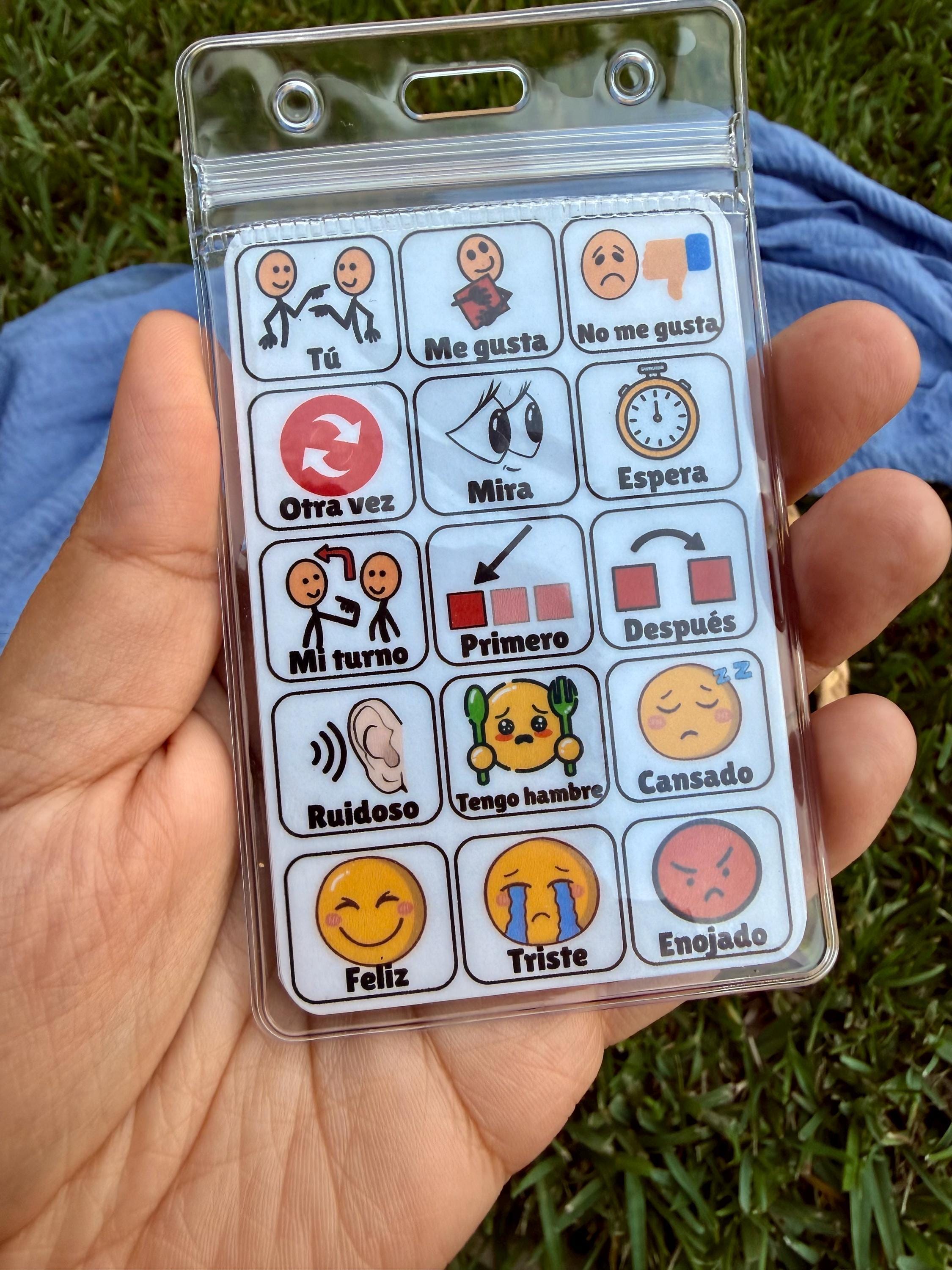 Spanish Mini AAC Core Board With Lanyard | Nonverbal Communication Tool ...