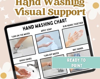 Tabla visual de lavado de manos para niños: Rutina de higiene (Descarga digital)