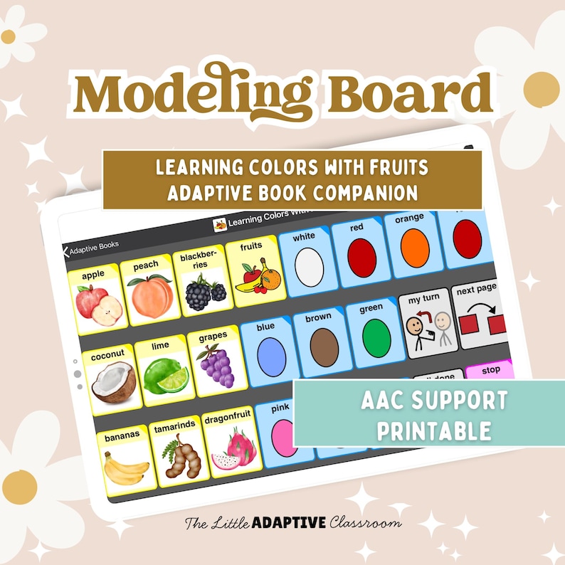 Learning Colors With Fruits Modeling Board (AAC Support Printable - Etsy