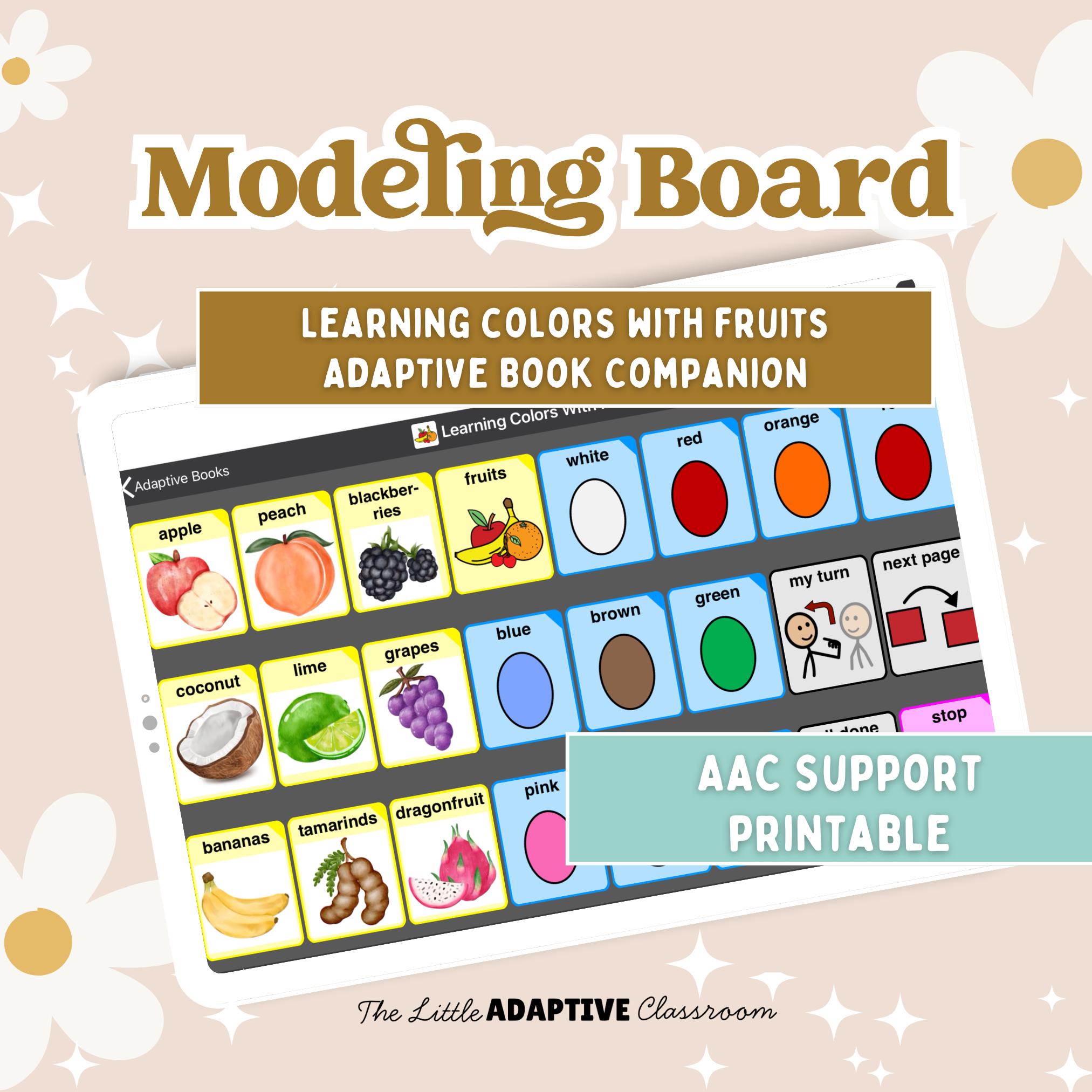 Learning Colors With Fruits Modeling Board (AAC Support Printable - Etsy