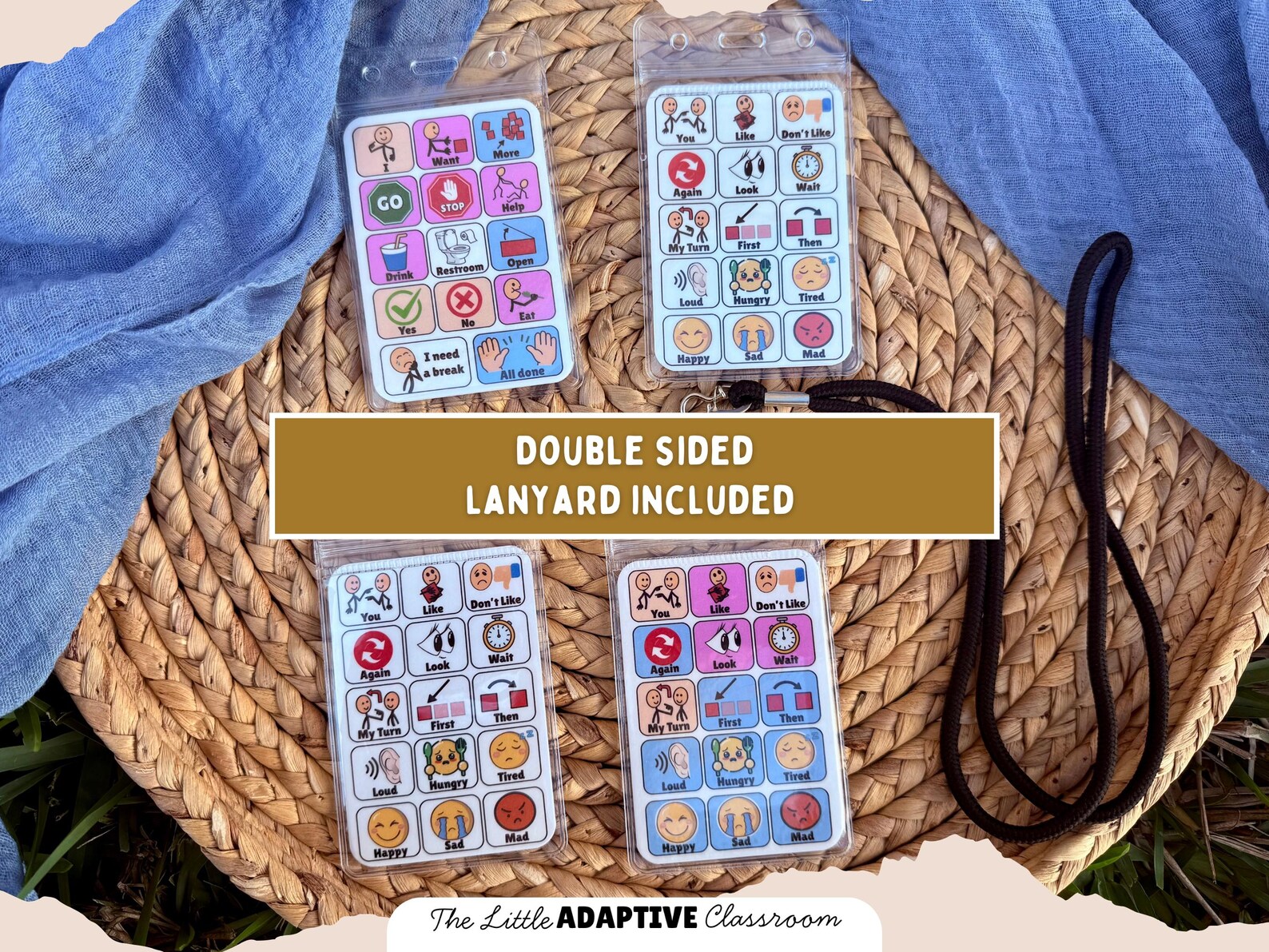 Mini AAC Core Board With Lanyard | Nonverbal Communication Tool - Etsy