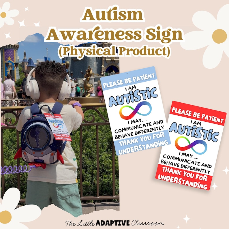 Autism Awareness Sign Tag | Stroller and Backpack Sign | Please Be ...