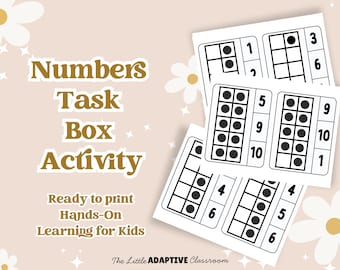 Counting Dots Task Box: Math Clip Cards for Preschool (Digital Download)