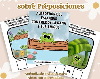 Libro de actividades sobre preposiciones para educación especial / Aprendizaje del lenguaje con Freddy la Rana (Imprimible)
