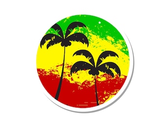 Rasta Reggae Palm Sticker Set