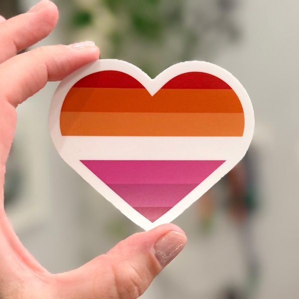 Lesbian Pride Heart Sticker Set