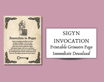 Invocation to Sigyn, Norse Goddess of Loyalty || Printable Grimoire Page