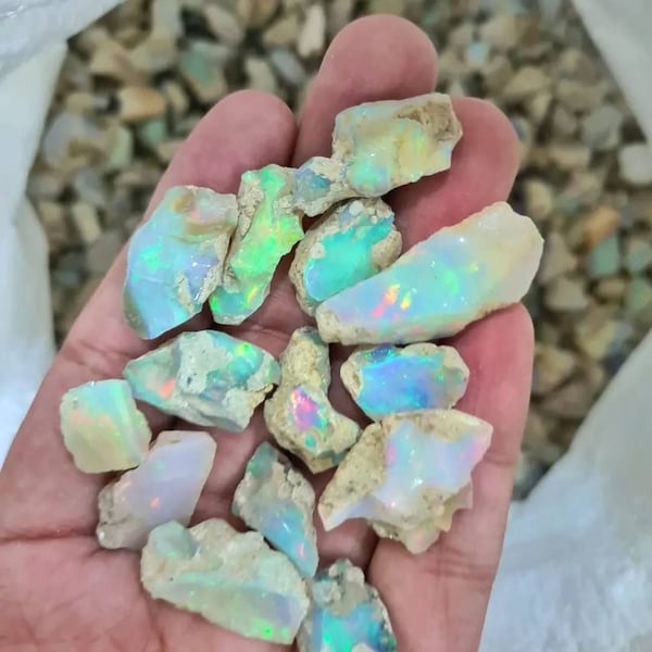 Natural AAA Grade Opal Rough , Raw Ethiopian Opal , Welo Raw Opal , Big  Opal Crystal , Flash  Opal , For Jewelry Making 10-18 MM Approx