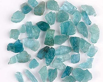 Gorgeous 4\u201d and 2.5\u201d long raw aquamarine chunks and 4 oz. top quality 7 oz