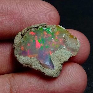 10.1 CTS Natural Ethiopian Opal Specimen , Raw Opal Crystal , Welo Opal Rough ,  Healing Stone , 23×19×7 MM ,For Jewelry Making